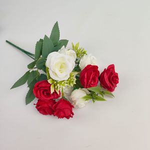 <span class=keywords><strong>Bouquet</strong></span> <span class=keywords><strong>de</strong></span> Mariage Élégant en Roses Artificielles Rouge et Rose Mélangées, Fleurs <span class=keywords><strong>de</strong></span> <span class=keywords><strong>Mariée</strong></span> Naturelles Nouées à la Main pour la <span class=keywords><strong>Mariée</strong></span>, Décoration Maison, Hôtel, Fête - Product Image 3