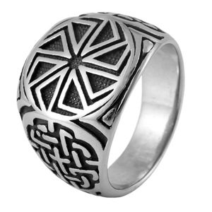 yunnique Stainless Steel <b>Celtic</b> Knot <b>Ring</b> Geometric Nordic Viking Style Men's Jewelry Gift - Product Image 5