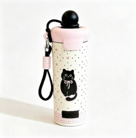 Bouteille d'eau isotherme mignonne en forme d'ours de dessin animé pour étudiants, école, bureau, avec couvercle à paille, tasse thermos qui garde les boissons froides avec sangle de transport