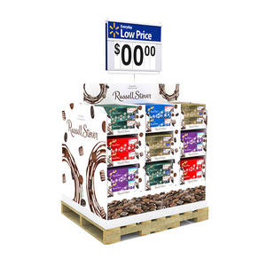 Custom High Quality Supermarket Corrugated <b>Cardboard</b> Nut Snacks Milk Food Drink PDQ Square Pallet Display - Product Image 2