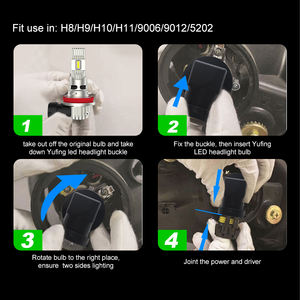 Phares LED haute puissance 28W H1 Accessoires de voiture Ojos Led Para Auto 6000K 9007 Lumières LED lumineuses pour voiture Hyundai Universal Fit - Product Image 2