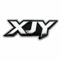XJY 3d logo en relief décalque vinyle pour tasses en verre enveloppe métal uv dtf transfert autocollants conception