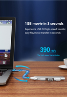 Base de encaixe 4 em 1 para tablet macbook, adaptador tipo c para usb 3.0 de liga de alumínio