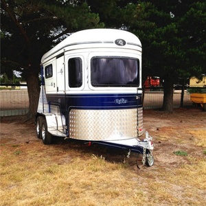 China Standard Model 2-Horse Straight Load <b>Trailer</b> Special Transportation Horse Float China-Made - Product Image 3