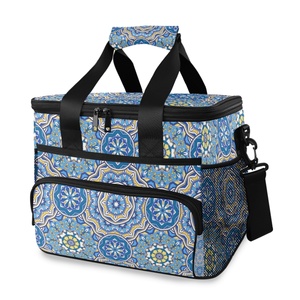 Wholesales Custom BOHO Print Large Capacity Insulated Cool Bag Camping Cooler Bag for Lunch - Product Image 1