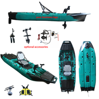 Kayak de pêche à pédales démontable en 3 parties, 1 personne, grand espace de rangement, PE léger et durable, pour océans, lacs, rivières, tourisme