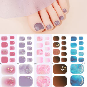 Lujoso 5D en relieve diamante Toenail Wraps pegatina impermeable brillante fino 3D corazón Primavera Verano diario Toe Nail Art francés a granel - Product Image 3