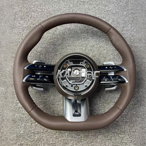 พวงมาลัยหนังแท้สีขาวสำหรับ <span class=keywords><strong>Mercedes</strong></span> Benz W205 W222 W212 W163 W164 glb X247 GLS X166 <span class=keywords><strong>AMG</strong></span> GLS63 <span class=keywords><strong>AMG</strong></span> - Product Image 2