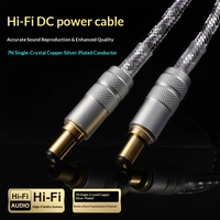 Cable de Alimentación CC para Computadora de Alta Calidad, 7N, Cobre Monocristal, Revestimiento de PVC Plateado, GX16-2, 2.1*2.5 mm