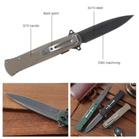 Couteau pliant de poche Bochen G10 avec poignée attrayante pour le camping, la randonnée, facile à emporter, couteau portable, plusieurs options de couleurs
