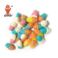 Bonbons en gros en forme de cupcake 3D, saveur fruits mélangés, bonbons mous à mâcher, sachet de 1 kg, bonbons gélifiés halal