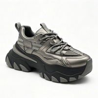 Zapatillas Deportivas Casuales con Plataforma para Hombre, Logotipo Personalizado, Tendencia de Moda 2026, de Cuero y Malla con Cordones, Zapatillas Chunky para Hombre