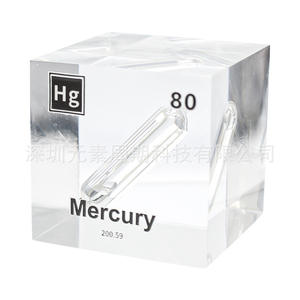 Cubo de Mercurio (Hg) de la Tabla Periódica, Adorno Acrílico, Espécimen Coleccionable, Decoración Escolar de Química, Lámpara Decorativa - Product Image 4