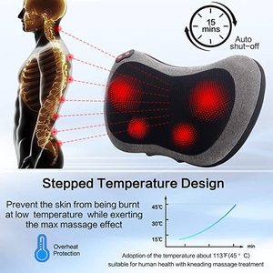 Oreiller de <span class=keywords><strong>Massage</strong></span> électrique pour voiture, oreiller de <span class=keywords><strong>Massage</strong></span> pour la maison, le cou, les épaules, avec chaleur - Product Image 3