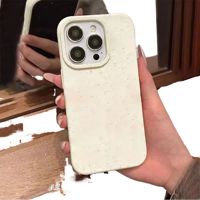 Wheat Straw Case for iPhone 16 15 14 Pro Max 13 12 11 Soft TPU Biodegradable Eco Friendly Shockproof Cover