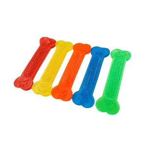 Wholesale Pvc Dog Toys Anti-Bite Molar Teeth Cleaning Flat Bone Toys