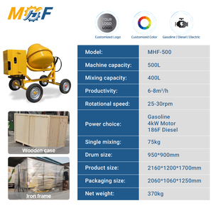 <span class=keywords><strong>Betoniera</strong></span> Mobile a 4 Ruote da 500L per Lavori Pesanti con <span class=keywords><strong>Motore</strong></span> a Benzina - Product Image 3