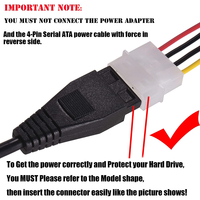 Cable adaptador de disco duro de 2,0 pulgadas/2,5 pulgadas a USB 3,5 Disco Duro HDD convertidor con fuente de alimentación de CA estable