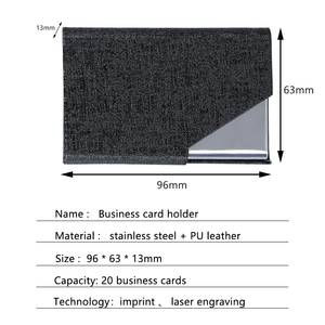 Porte-cartes nominatives en cuir PU prêt à expédier avec logo laser personnalisé étui en métal pour passeport - Product Image 3