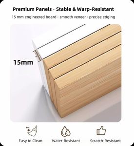 Table de chevet moderne en bois massif avec <span class=keywords><strong>plateau</strong></span> et tiroir <span class=keywords><strong>pour</strong></span> chambre à coucher 47x39x48cm - Product Image 5