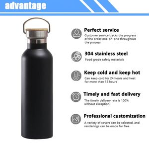 Custom Logo 500ml 750ml Double-Walled Stainless Steel Vacuum Flask Small Mouth Thermal Insulated Sport Water <b>Plastic</b> <b>Drinkware</b> - Product Image 3