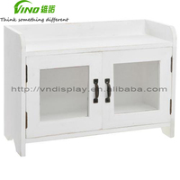 Étagère de rangement de comptoir en bois blanc rustique vintage Vino, double niveau, type sur pied, organisateur d'armoire de cuisine, taille personnalisée