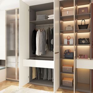 Armario de Dormitorio de Madera Maciza Personalizable, Estructura Elegante y Duradera, Amplia Gama de Opciones de Almacenamiento para Muebles de Hogar para Apartamentos - Product Image 4