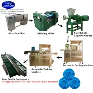 Torta di canfora Blue Bubble Toilet OEM Foot compresse effervescenti detergente per sterilizzazione nuova linea di produzione detergente blocchi per la pulizia della toilette