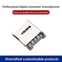 Support de carte Micro SIM numérique JME 18H à 6 broches, type flip, résistant aux hautes températures, fabriqué en Chine