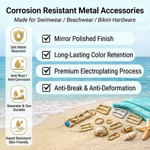 Etiqueta Metálica Náutica Yogoo Resistente a la Corrosión con Logotipo Personalizado, Adorno de Ancla y Timón para Trajes de Baño de Lujo y Bikinis - Product Image 2