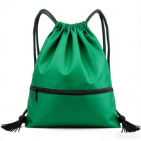 Sac à dos de sport à cordon de serrage personnalisé avec logo, imperméable, portable, durable, grande taille, avec poche avant zippée