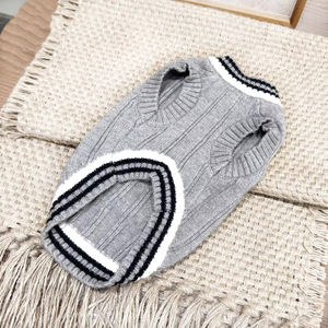 Chaleco de Lana para Perros Pequeños, <span class=keywords><strong>Chihuahua</strong></span>, <span class=keywords><strong>Golden</strong></span> Retriever, Corgi, Ropa para Mascotas, Otoño/Invierno, Suéter Clásico a Rayas Cálido - Product Image 2