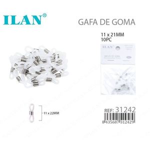 Ilan Gafa De Goma 11x21Mm 10Pc Per Gomma Occhiali - Product Image 1