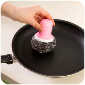 แผ่นขัดทำความสะอาดสแตนเลสเคลือบทองแดงสำหรับงานหนัก ใช้ทำความสะอาดครัวและหม้อ แปรงขัดทำความสะอาด - Product Image 5