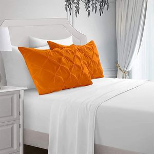 Juego de 2 fundas de almohada de viaje color naranja, de algodón puro, con pliegues rectangulares, 12x16 pulgadas, lavables a máquina - Product Image 4