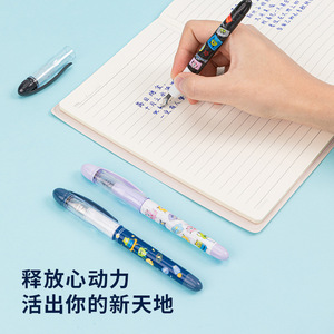 Deli S691 Student Fountain Pen Set EF BD Tip Erasable Blue Ink Cartridges For Elementary Students - Product Image 2
