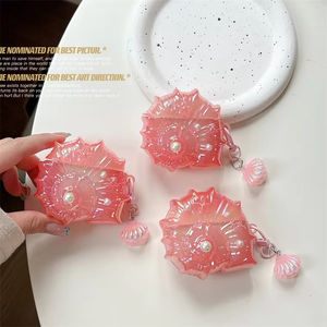 Estuche Brillante para <span class=keywords><strong>Airpods</strong></span> 4 2024, <span class=keywords><strong>Funda</strong></span> con Diseño de Concha para <span class=keywords><strong>Airpods</strong></span> 1 2 <span class=keywords><strong>3</strong></span> Pro, Decoración Creativa para Auriculares <span class=keywords><strong>Apple</strong></span>, <span class=keywords><strong>Funda</strong></span> con Brazalete de Perlas - Product Image 1