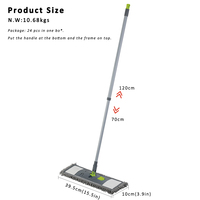 Serpillère plate personnalisée en chenille avec manche en fer, nettoyage domestique en une étape, serpillère pliable, tête pivotante amovible, rechargeable