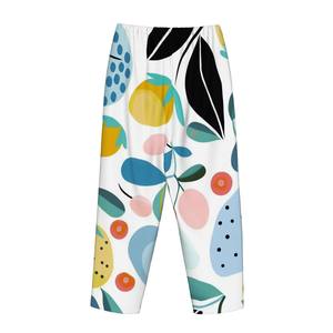 Image personnalisée Pantalon de pyjama à taille élastique et imprimé floral pour femmes Matériau en spandex respirant personnalisable pour la nuit d'hiver à la maison - Product Image 6