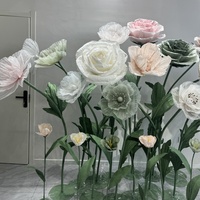 Fleur artificielle sur pied, fleur géante en papier personnalisée pour la décoration de mariage, la vitrine, les événements festifs, la décoration de fête