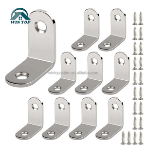 Support d'angle en acier inoxydable Win Top L Bracket, équerres à 90 degrés pour étagères en bois, chaises, tables, commodes - Product Image 1