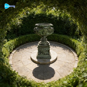 Grand pot à fleurs et vase décoratif en bronze antique en forme de cerf pour la décoration de jardins et maisons de luxe - Product Image 4