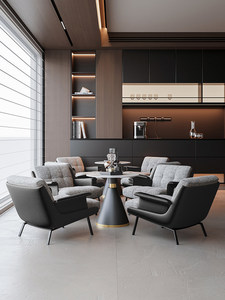 Combinaison table et chaises de négociation professionnelle en PU, amovible, lavable, personnalisable pour bureau, hôtel, hall, <span class=keywords><strong>club</strong></span>, réception VIP - Product Image 3