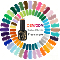 Vernis à ongles gel couleur haute brillance sans HEMA ni TPO, pour usage en salon UV/LED, étiquette privée, flacon personnalisé, vente en gros