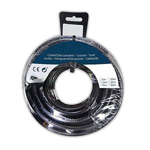 Carrete para manguera plana H05VVH2-F, 2 x 1,00 mm, 15 m, color negro; ideal para conexiones eléctricas y distribución de... - Product Image 1