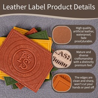 Étiquettes en cuir PU 3D personnalisées en relief, à coudre ou à thermocoller, pour jeans, chapeaux, vêtements et accessoires