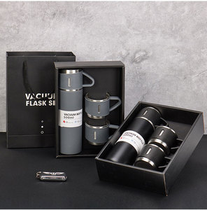 <span class=keywords><strong>Tasse</strong></span> thermique à <span class=keywords><strong>double</strong></span> <span class=keywords><strong>paroi</strong></span> de 500ml, coffret cadeau, <span class=keywords><strong>tasse</strong></span> à thé, gobelet en acier inoxydable 304, flacon à vide portable avec 2 tasses supplémentaires - Product Image 5