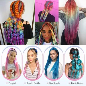 Jumbo <span class=keywords><strong>trenzas</strong></span> cabello 24 pulgadas 100g Xpressron extensiones sintéticas en <span class=keywords><strong>dos</strong></span> <span class=keywords><strong>colores</strong></span> para mujeres para trenzar estilos de cabello - Product Image 5