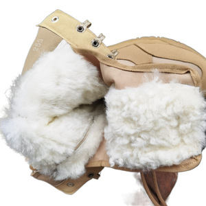 รองเท้าบูทขนสัตว์สีทรายแบบส้นเตี้ยผูกเชือกด้านหน้าสำหรับการรักษาสันติภาพ ใช้ในกิจกรรมกลางแจ้ง ปีนเขา และการต่อสู้ - Product Image 5