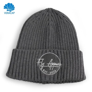 Topi Kupluk Pria Veracap HKL0001 Logo Kustom, Topi Rajut Hangat 100% Akrilik, Topi Ski Polos Unisex untuk Olahraga Luar Ruangan - Product Image 1